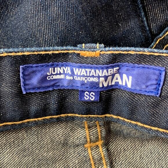 JUNYA WATANABE Size XS Indigo Contrast Stitch Cotton / Linen Cropped Jeans - Picture 5 of 5